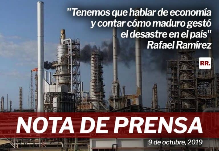 Rafael Ramírez: «Tenemos que hablar de economía y contar cómo maduro gestó el desastre en el país»