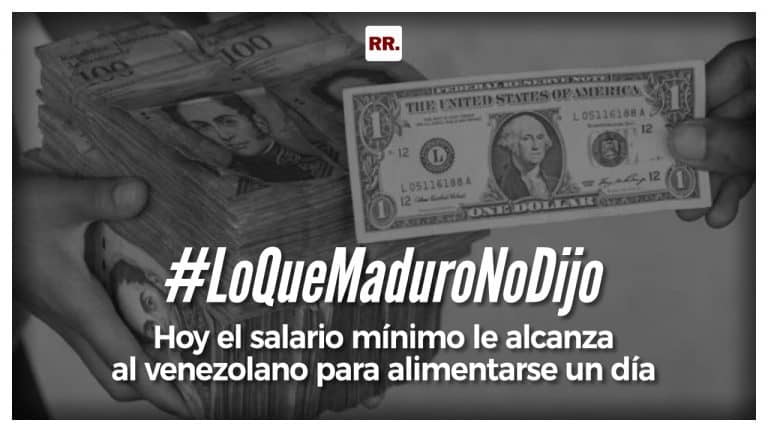 Hoy el salario mínimo le alcanza al venezolano para alimentarse un día