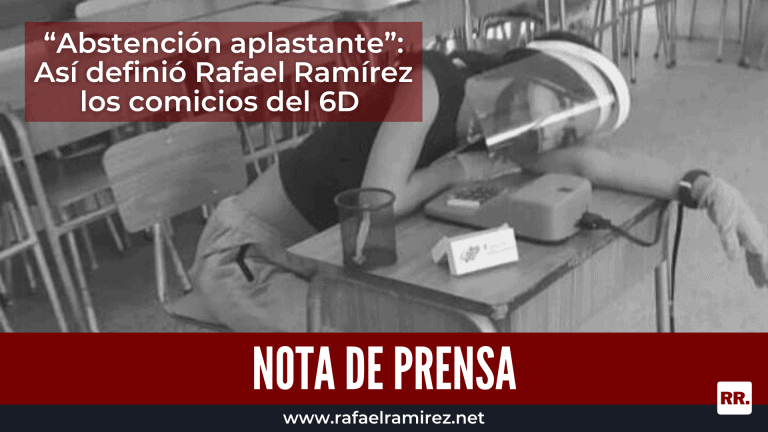 “Abstención aplastante”: Así definió Rafael Ramírez los comicios del 6D
