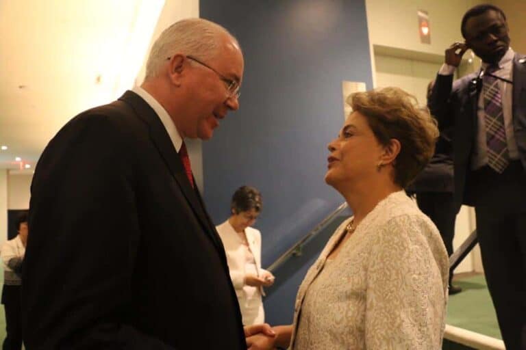 El Embajador Rafael Ramírez y la Presidenta Dilma Rousseff en la 72 Asamblea General de la ONU