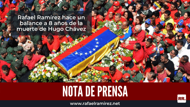 Rafael Ramírez hace un balance a 8 años de la muerte de Hugo Chávez